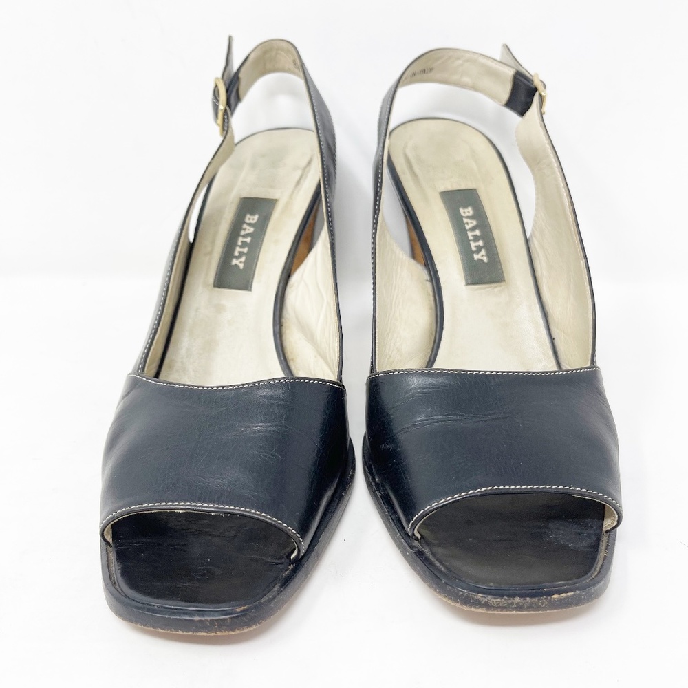 Bally Women's Shoes Size 8.5 Narrow Black Heel Open toe Slingback Heel Sandals